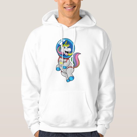 Einhorn als Astronaut im Weltraum Hoodie (Vorderseite)