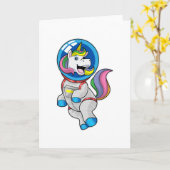 Einhorn als Astronaut im Weltraum Karte (Gelbe Blume)