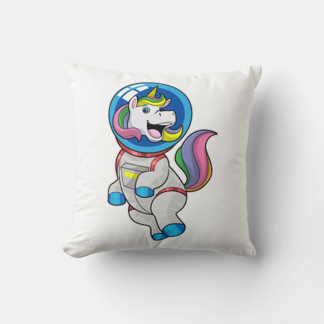 Einhorn als Astronaut im Weltraum Kissen (Vorderseite)