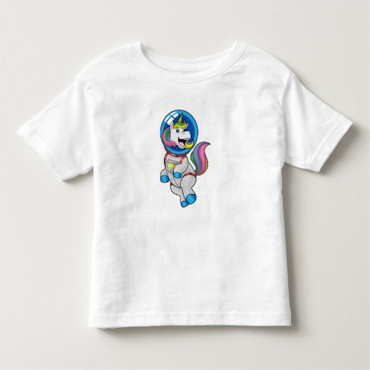 Einhorn als Astronaut im Weltraum Kleinkind T-shirt (Vorderseite)