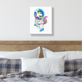 Einhorn als Astronaut im Weltraum Leinwanddruck (Insitu (Schlafzimmer))