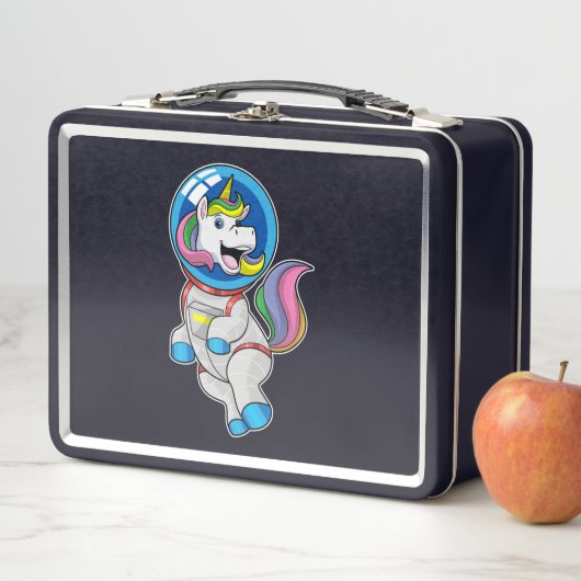 Einhorn als Astronaut im Weltraum Metall Brotdose (Beispiel)