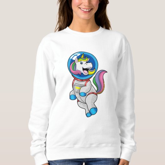 Einhorn als Astronaut im Weltraum Sweatshirt (Vorderseite)