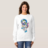 Einhorn als Astronaut im Weltraum Sweatshirt (Vorne ganz)