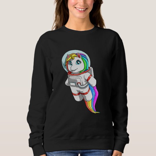 Einhorn als Astronaut Sweatshirt (Vorderseite)