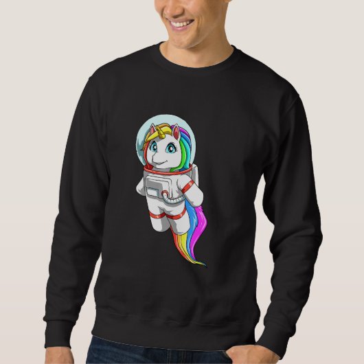 Einhorn als Astronaut Sweatshirt (Vorderseite)