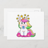 Einhorn als Baby mit Schnuller Postkarte (Vorne/Hinten)