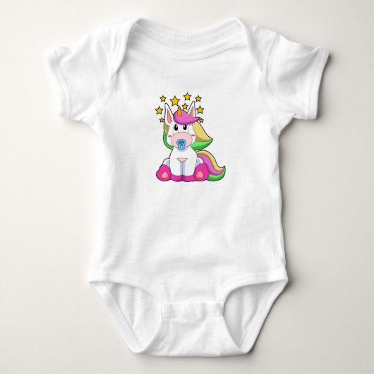 Einhorn als Baby mit Schnuller Strampler (Vorderseite)