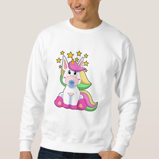 Einhorn als Baby mit Schnuller Sweatshirt (Vorderseite)