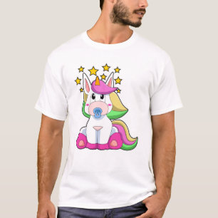 Einhorn als Baby mit Schnuller T-Shirt