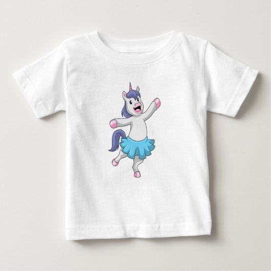 Einhorn als Ballerina im Ballett Baby T-shirt (Vorderseite)