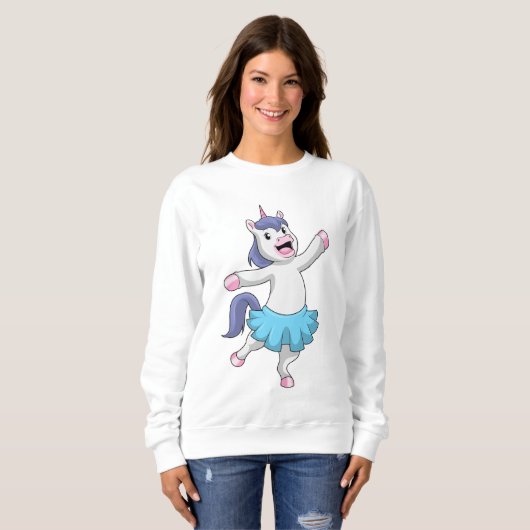 Einhorn als Ballerina im Ballett Sweatshirt (Vorne ganz)