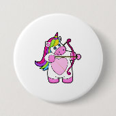Einhorn als Bogenschütze mit Bow und Pfeil Button (Vorderseite)