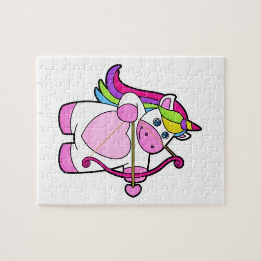 Einhorn als Bogenschütze mit Bow und Pfeil Puzzle (Horizontal)