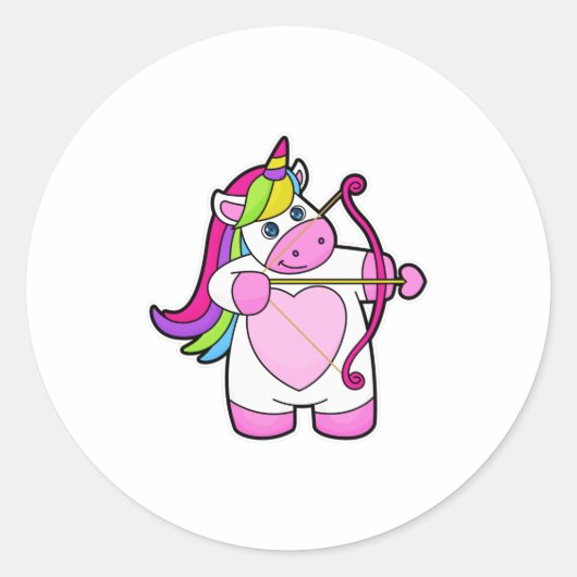 Einhorn als Bogenschütze mit Bow und Pfeil Runder Aufkleber (Vorderseite)