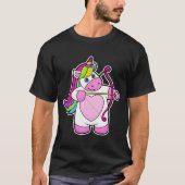 Einhorn als Bogenschütze mit Bow und Pfeil T-Shirt (Vorderseite)