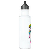 Einhorn als Friseur mit Haarspray Edelstahlflasche (Links)