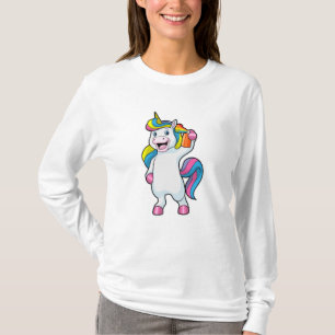 Einhorn als Friseur mit Haarspray T-Shirt
