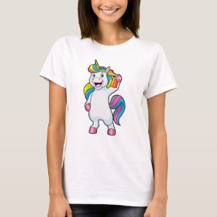 Einhorn als Friseur mit Haarspray T-Shirt