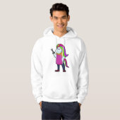 Einhorn als Friseur mit Schere Hoodie (Vorne ganz)