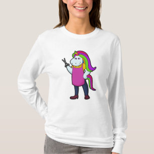 Einhorn als Friseur mit Schere T-Shirt