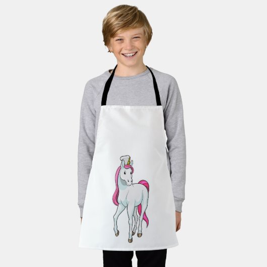Einhorn als Koch mit Koch Hut Schürze (Getragen)
