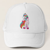 Einhorn als Krankenschwester bei Impfung und Sprit Truckerkappe (Vorderseite)
