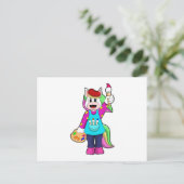 Einhorn als Maler Postkarte (Stehend Vorderseite)