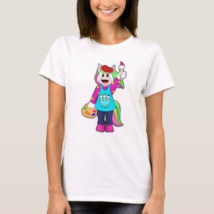 Einhorn als Maler T-Shirt