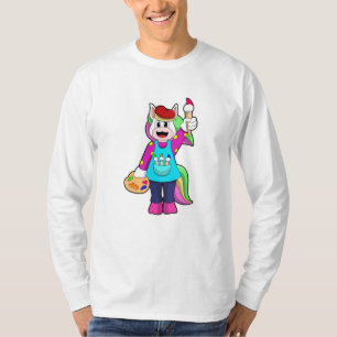 Einhorn als Maler T-Shirt