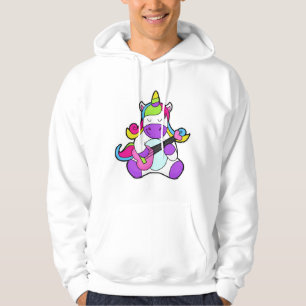 Einhorn als Musiker mit Gitarre Hoodie
