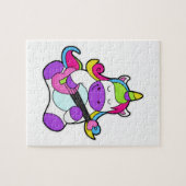 Einhorn als Musiker mit Gitarre Puzzle (Horizontal)
