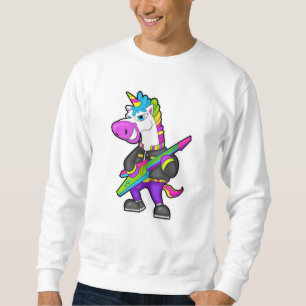 Einhorn als Musiker mit Gitarre Sweatshirt
