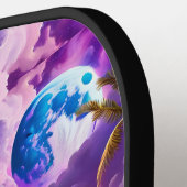Einhorn am Fantasy Tropical Beach Pickleball Schläger (Linke Seite)