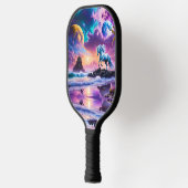 Einhorn am Fantasy Tropical Beach Pickleball Schläger (Links)
