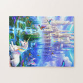 Einhorn am Schloss Puzzle (Horizontal)