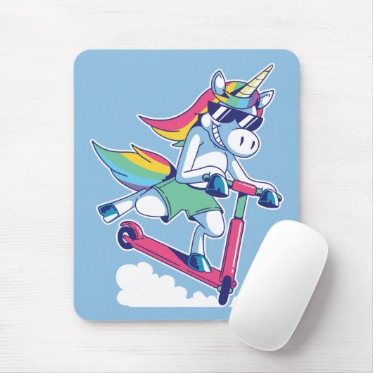 Einhorn am Scooter Mousepad (Mit Mouse)