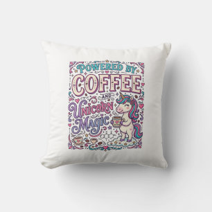 Einhorn, angetrieben von Kaffee und Einhorn-Magie- Kissen