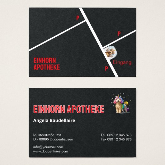 Einhorn Apotheke Visitenkarten becomes (Vorne & Hinten)
