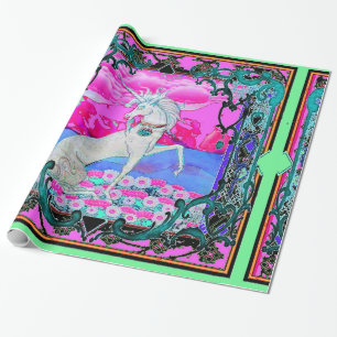 Einhorn Aquamarin-Rosa Tapistry Geschenke durch Geschenkpapier