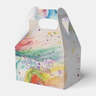 Einhorn-Aquarell-Hochzeitstorte-Geschenkbox Geschenkschachtel