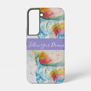 Einhorn-Aquarell-Malerei Träume  Samsung Galaxy Hülle