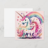 Einhorn-Aquarellkarte (Vorne/Hinten)