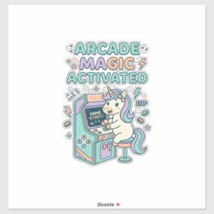Einhorn-Arcade-Magie-aktiviertes-trendiges-Produkt Aufkleber