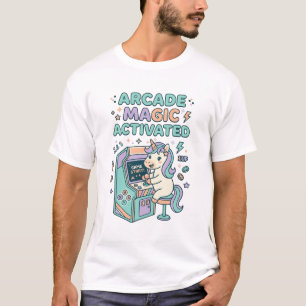 Einhorn-Arcade-Magie-aktiviertes-trendiges-Produkt T-Shirt