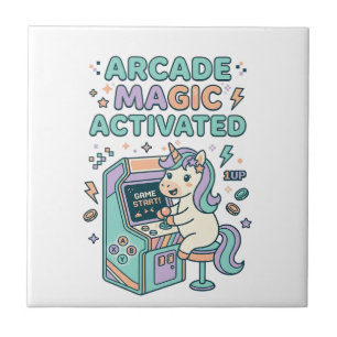Einhorn-Arcade-Magie Aktiviertes Trendprodukt Graf Fliese