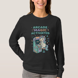 Einhorn-Arcade-Magie Aktiviertes Trendprodukt Graf T-Shirt