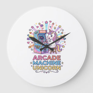 Einhorn-Arcade-Maschine Einhorn-Druck bereit POD-K Große Wanduhr