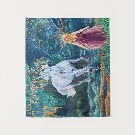 Einhorn Art Wandteppich (Vorderseite)