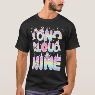 Einhorn auf Cloud Nine Donut Girl Rainbow 9. Gebur T-Shirt